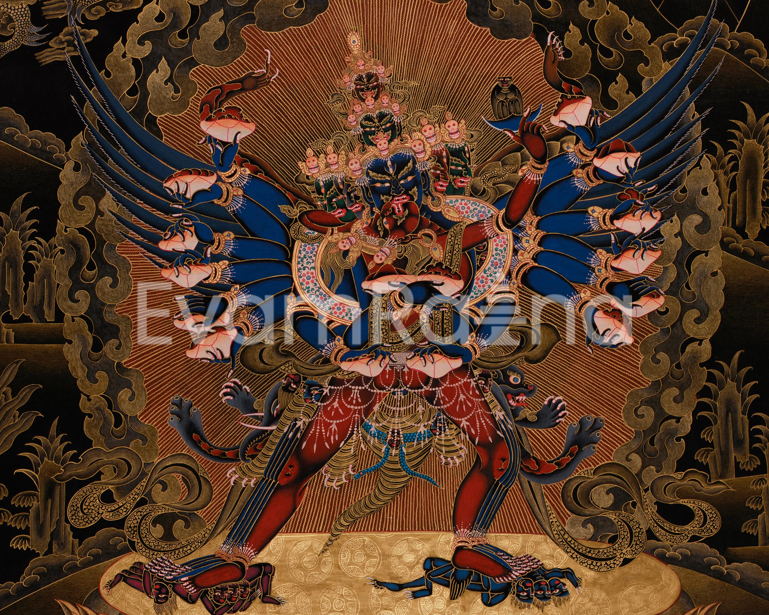 Wrathful Chemchok Heruka with Consort | Deity of Transformation and Liberation