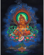 The God Of Wealth, Jambhala Thangka Print | High-Quality Pauba Canvas Print Of Buddhist Wealth Deity