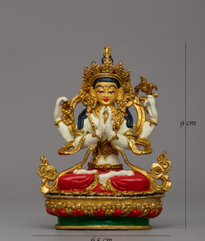 Beautifully handcrafted Chenrezig statue |  Meditation and Altar Decor