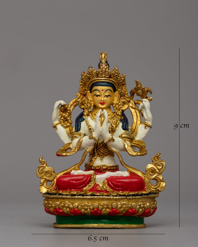 Beautifully handcrafted Chenrezig statue |  Meditation and Altar Decor