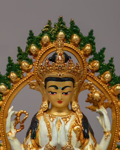 Phagpa Chenresig Figurine | Tibetan Bodhisattva of Compassion