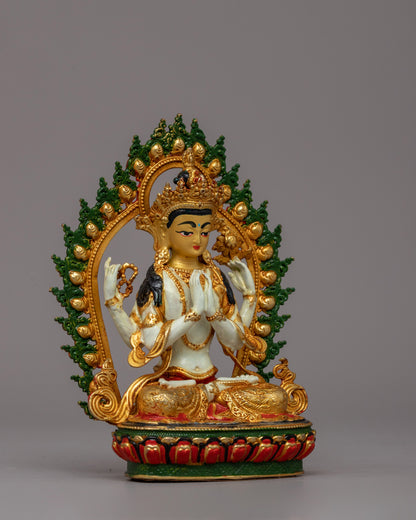 Phagpa Chenresig Figurine | Tibetan Bodhisattva of Compassion