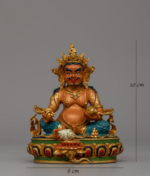 Buddhist Prosperity Deity Dzambhala Statue | Sacred Tibetan Kubera Sculpture
