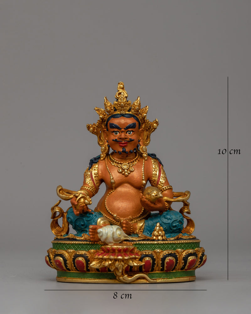 Buddhist Prosperity Deity Dzambhala Statue | Sacred Tibetan Kubera Sculpture