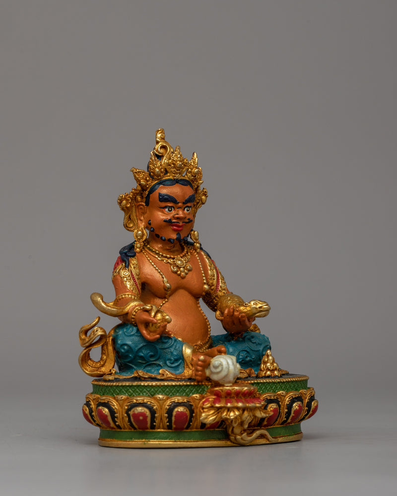 Buddhist Prosperity Deity Dzambhala Statue | Sacred Tibetan Kubera Sculpture