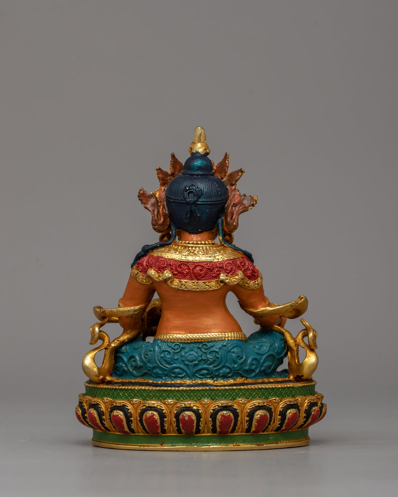 Buddhist Prosperity Deity Dzambhala Statue | Sacred Tibetan Kubera Sculpture