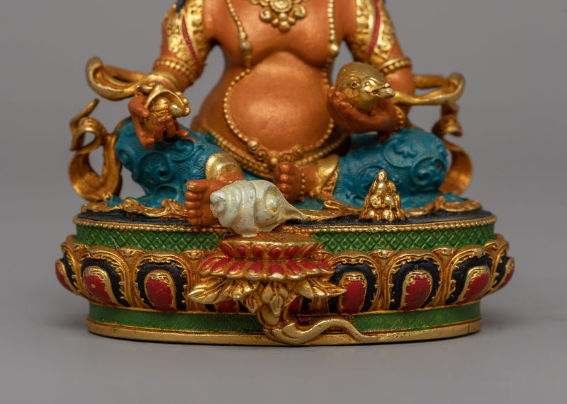 Buddhist Prosperity Deity Dzambhala Statue | Sacred Tibetan Kubera Sculpture