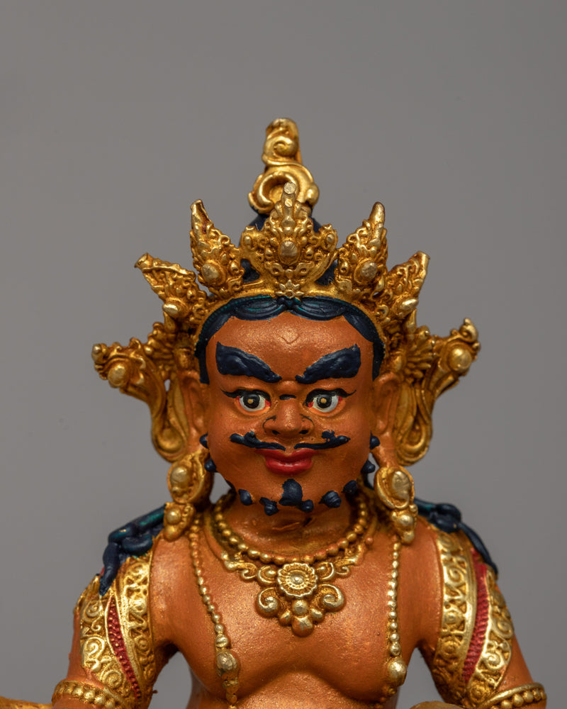 Buddhist Prosperity Deity Dzambhala Statue | Sacred Tibetan Kubera Sculpture