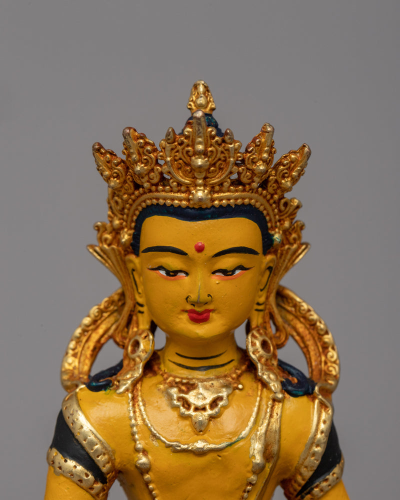 Gold-Plated Kshitigarbha Statue | Buddhist Bodhisattva of the Earth