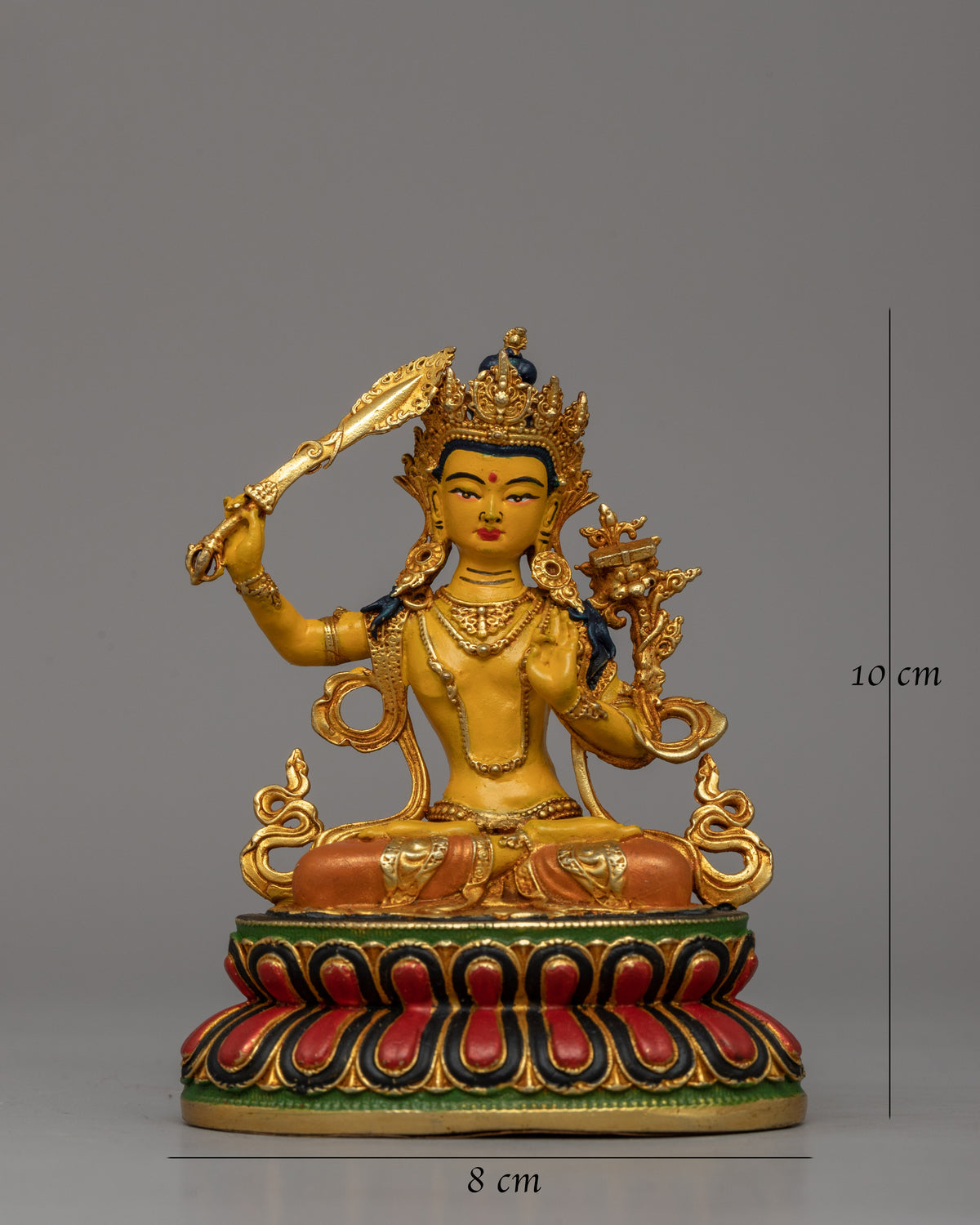 Flaming Sword Holder Manjushri Statue | Sacred Tibetan Bodhisattva Figurine