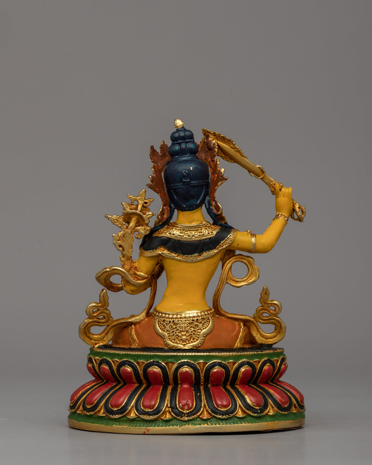 Flaming Sword Holder Manjushri Statue | Sacred Tibetan Bodhisattva Figurine