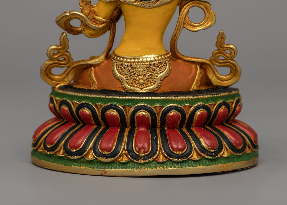 Flaming Sword Holder Manjushri Statue | Sacred Tibetan Bodhisattva Figurine