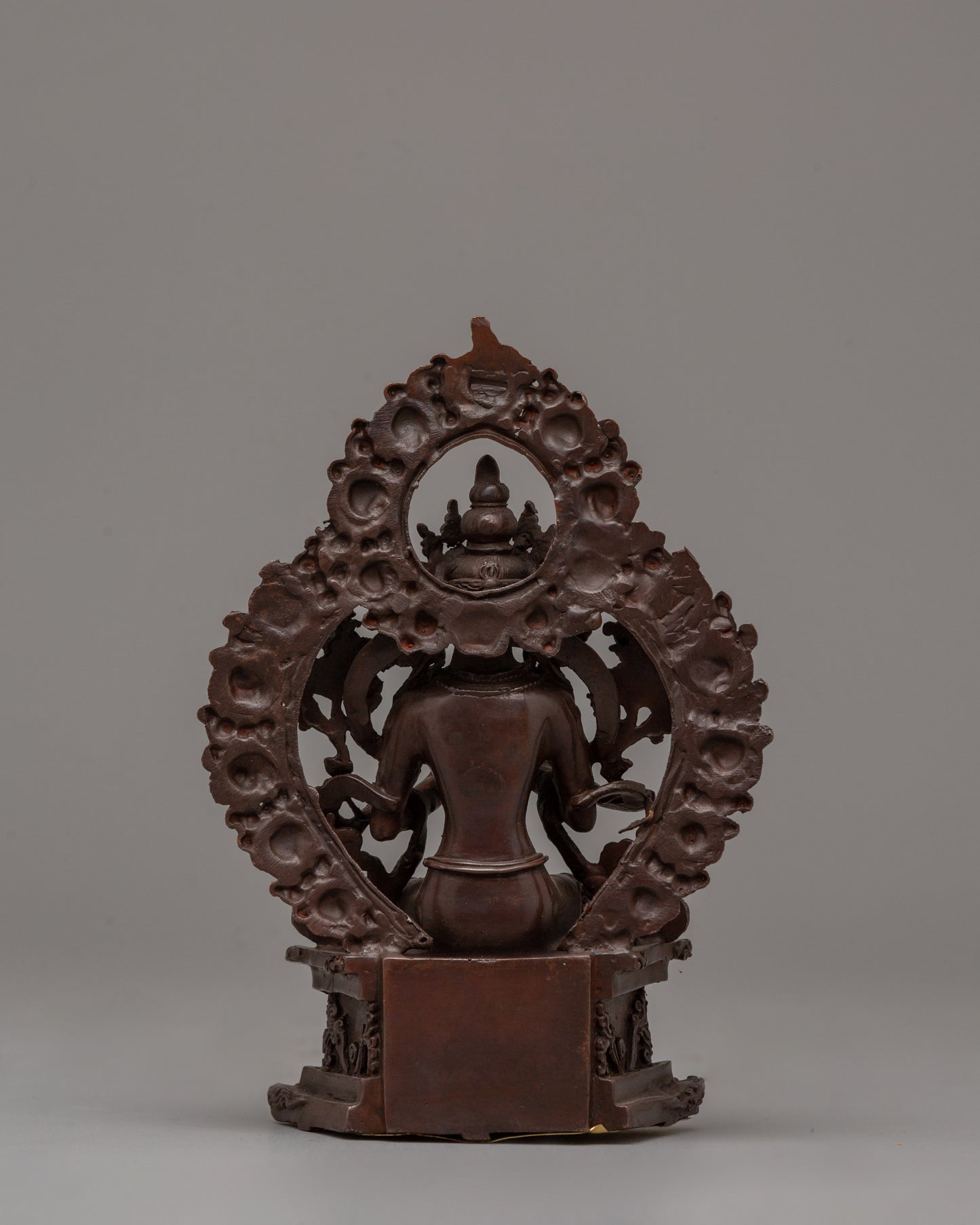 Oxidized Maitreya Buddha Statue | 15.5cm Copper Artwork