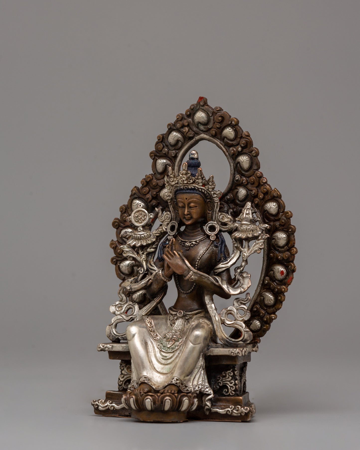 Oxidized Copper Maitreya Buddha of Future | 15cm Home Decor Statue