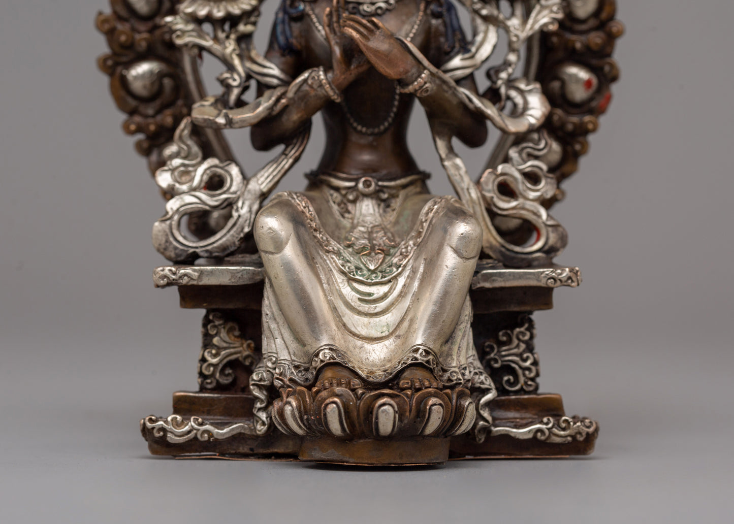 Oxidized Copper Maitreya Buddha of Future | 15cm Home Decor Statue