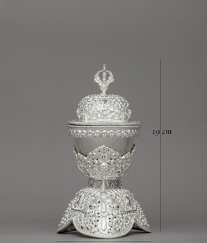 Exquisite Silver Kapala for Tibetan Rituals and Offerings | Tibetan Buddhist Ritual Cup