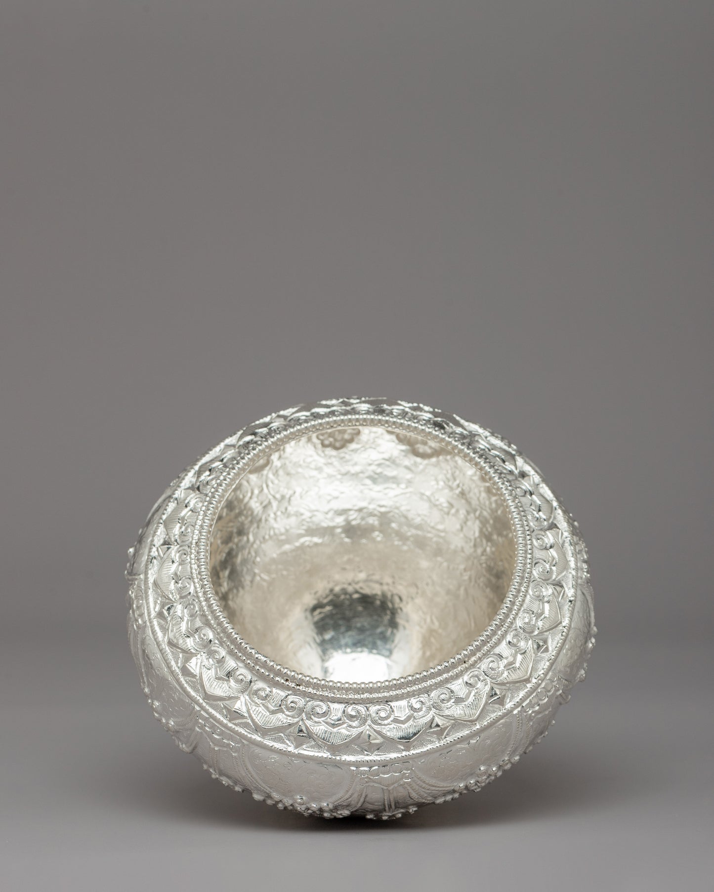 Handcrafted Silver Golpa "Alms Bowl"| Sacred Ritual Decor