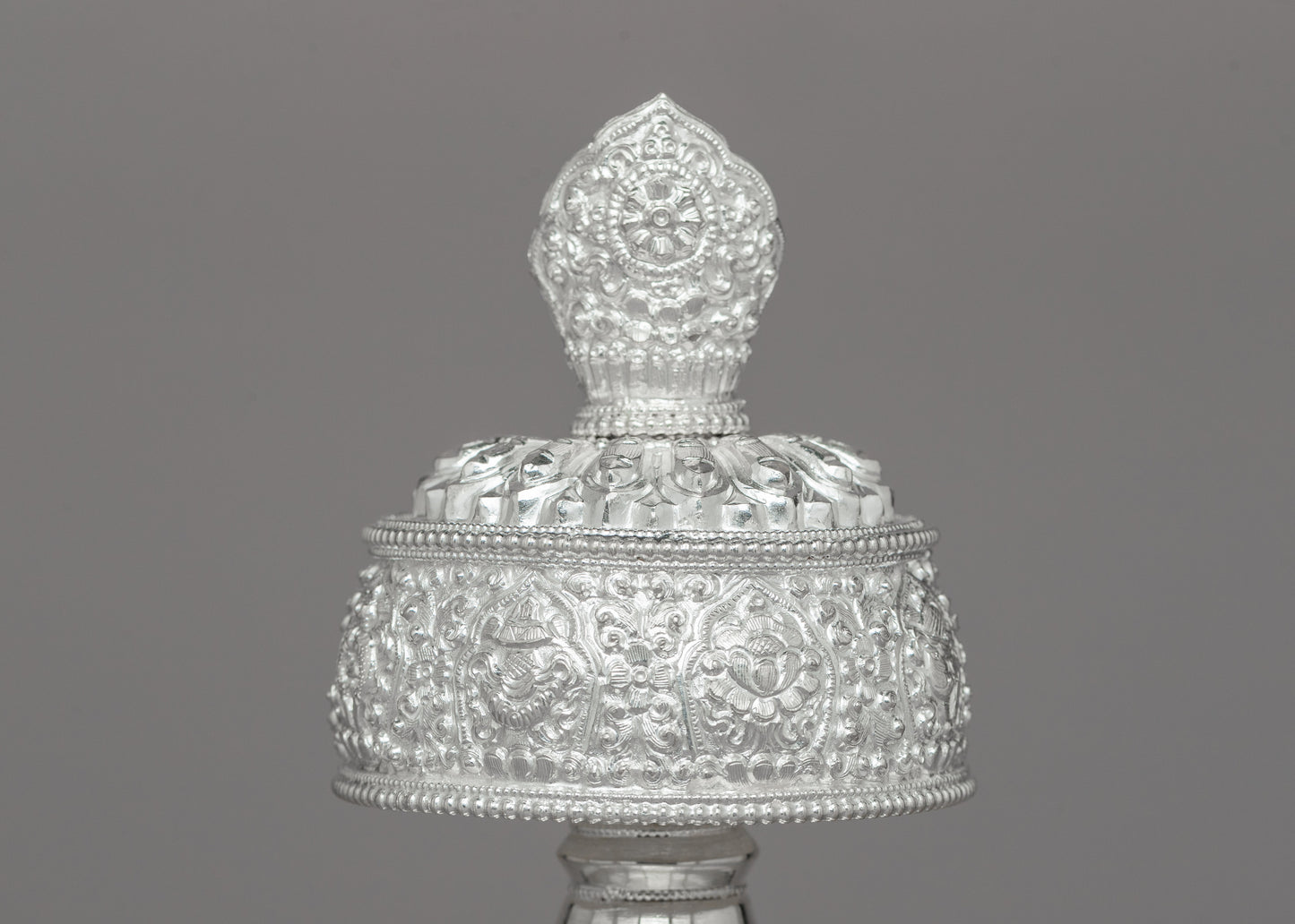 Silver Bhumba Ritual Vase | Handcrafted Tibetan Buddhist Artifact