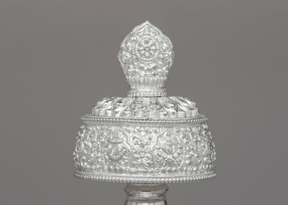 Silver Bhumba Ritual Vase | Handcrafted Tibetan Buddhist Artifact