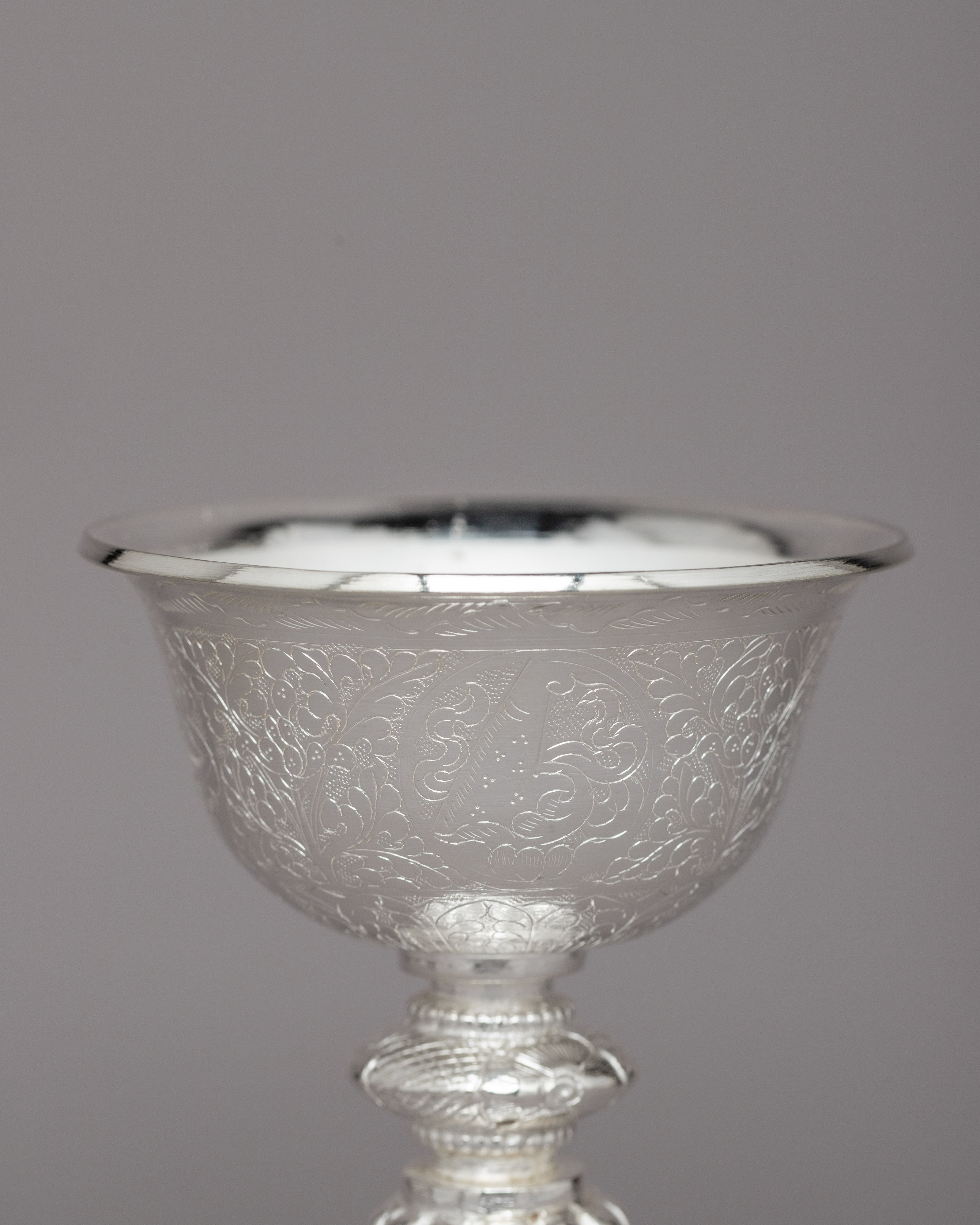 Handcrafted Silver Butter Lamps | Sacred Ritual Artifacts
