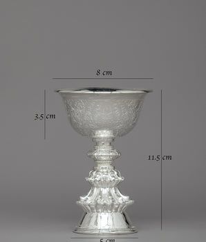 Handcrafted Silver Butter Lamps | Sacred Ritual Artifacts