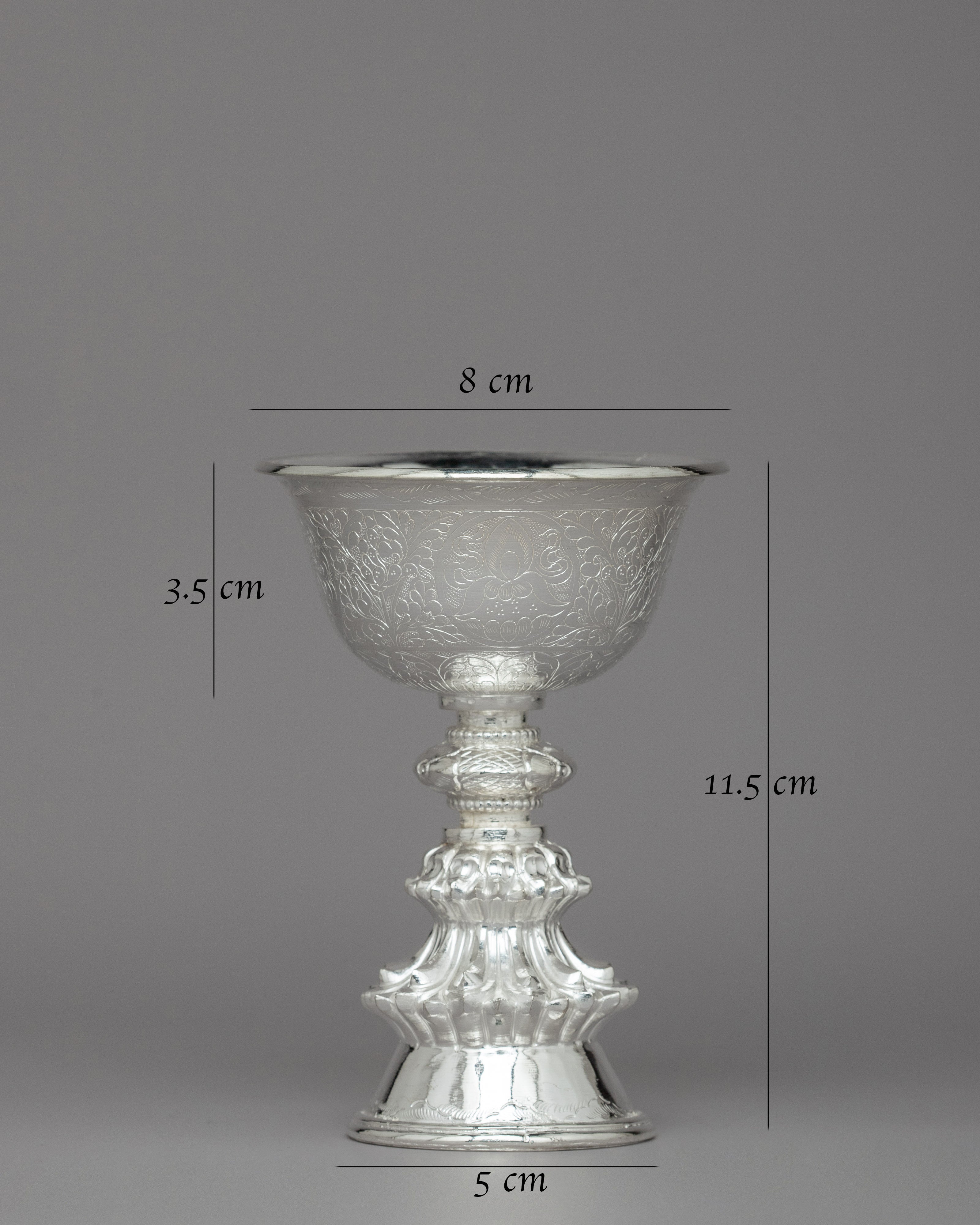 Handcrafted Silver Butter Lamps | Sacred Ritual Artifacts