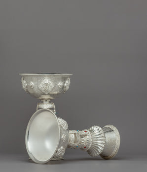 Traditionally Handcrafted Butter Lamp Set | 30cm Meditation Lamps