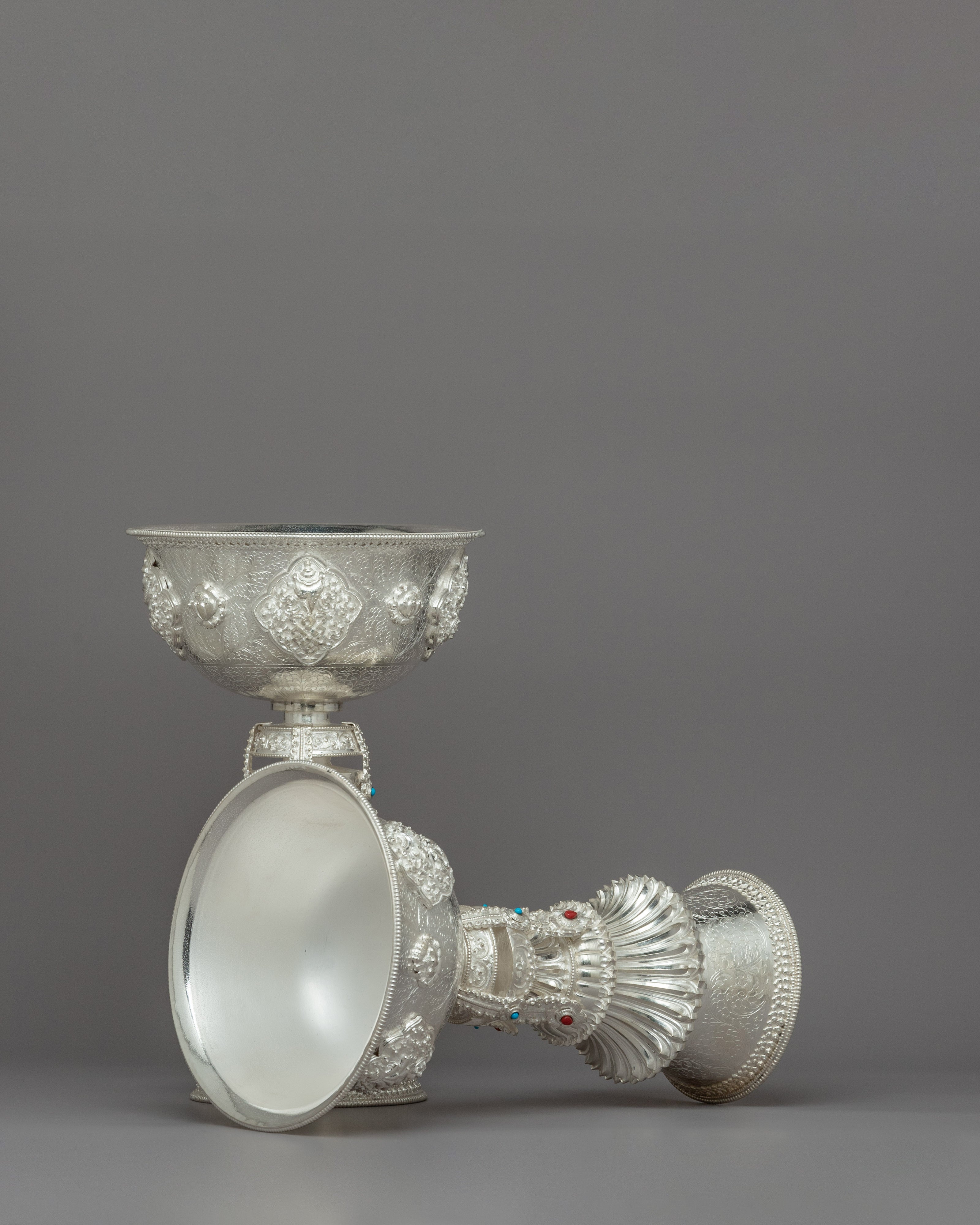 Traditionally Handcrafted Butter Lamp Set | 30cm Meditation Lamps