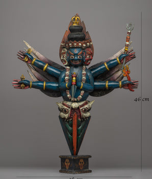 Hand-Carved Wooden Phurba | Sacred Tibetan Buddhist Artifact