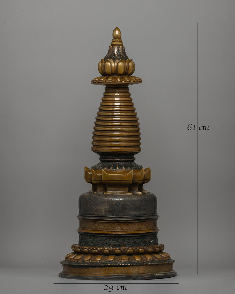 Copper Body Kadampa Chaitya | Sacred Tibetan Buddhist Stupa