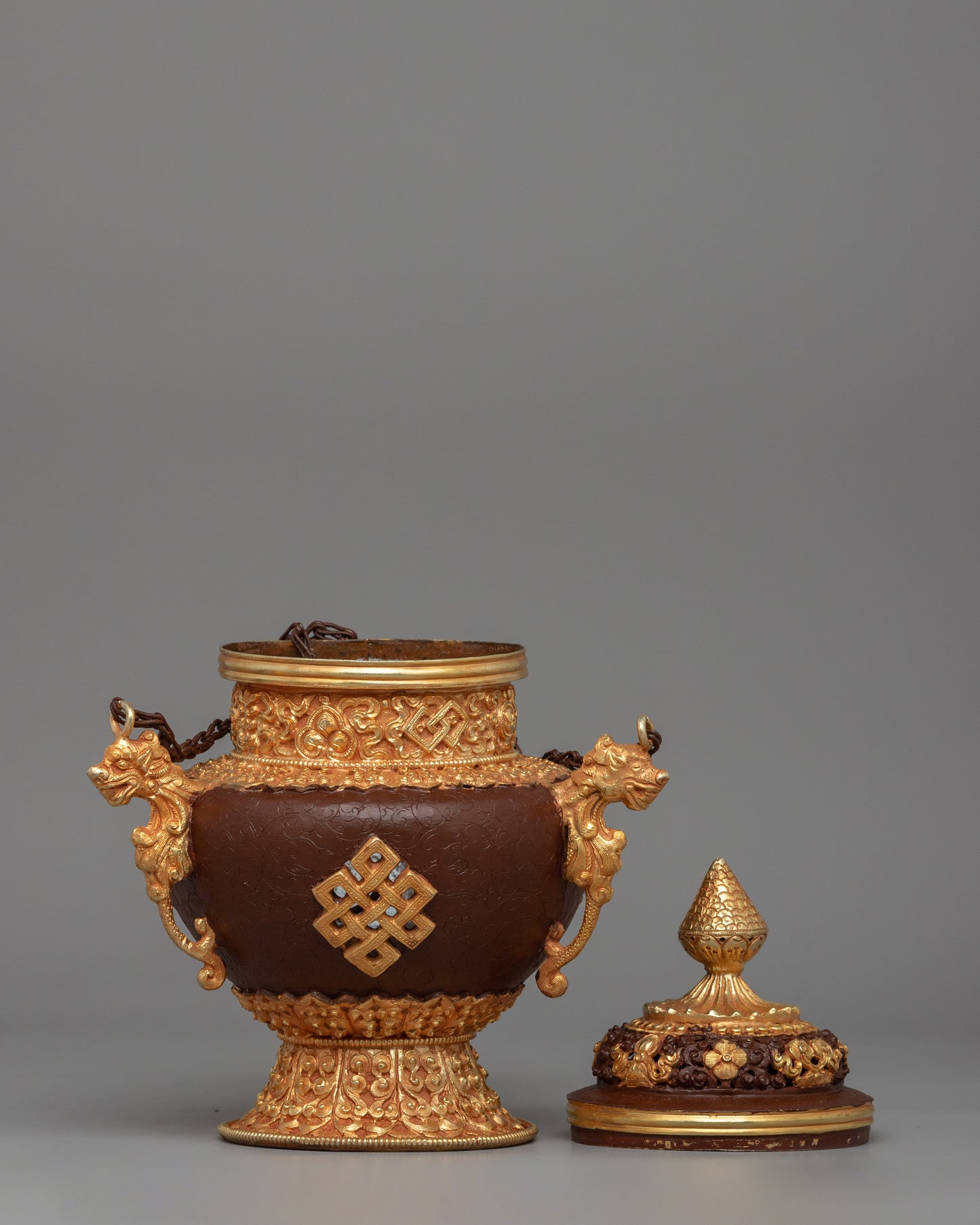 Buddhist Hanging Incense Burner | Traditional Vajrayana Burner With Copper and Gold-Plated