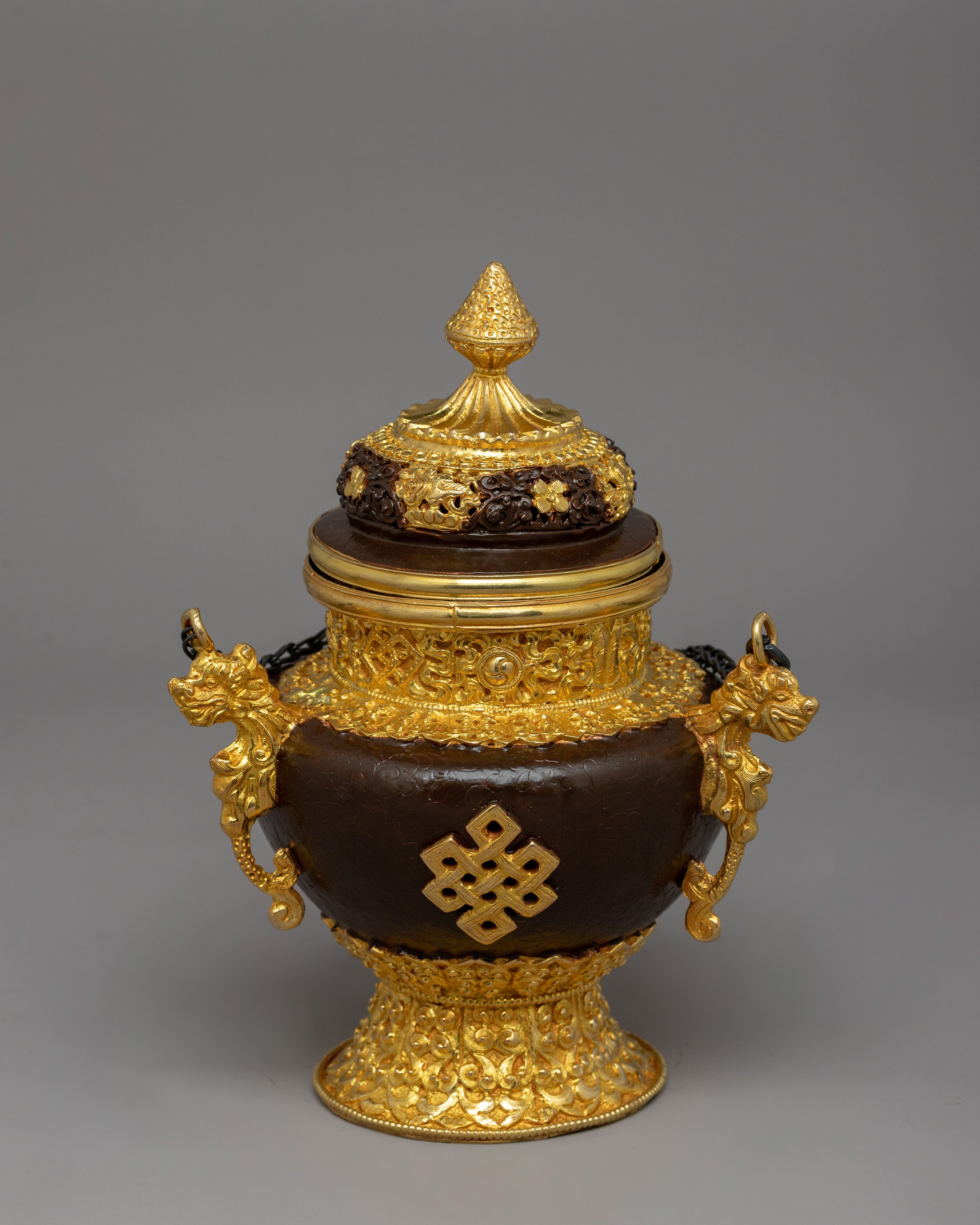 Gold-Plated Hanging Incense Burner | Copper & Gold-Plated Ritual Censer