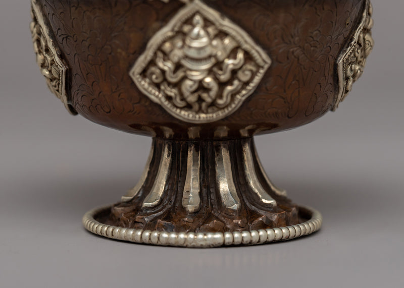 Seven Tibetan Offering Bowls | Beautiful Motifs for Rituals &amp; Ceremonies