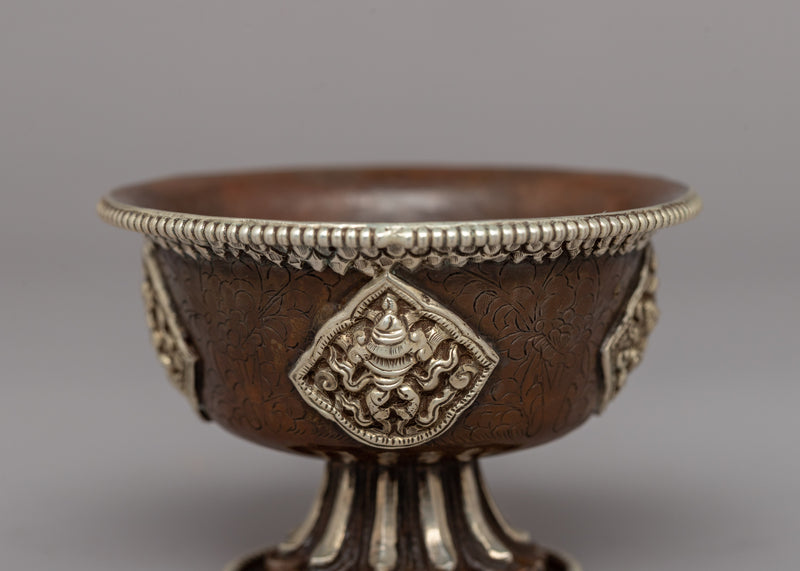 Seven Tibetan Offering Bowls | Beautiful Motifs for Rituals &amp; Ceremonies