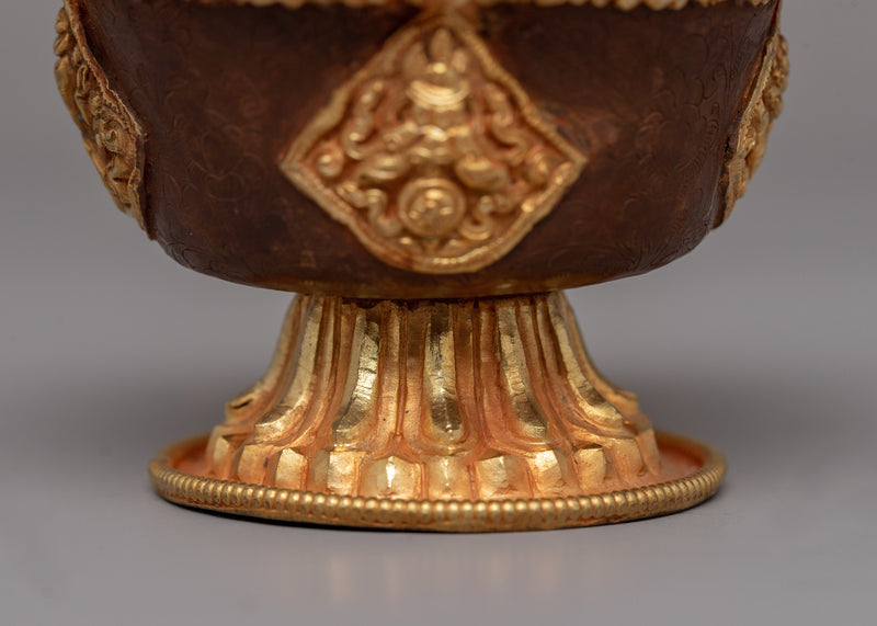 Gold-Plated Tibetan Offering Bowls | Copper Ritual Set for Buddhist Ceremonies