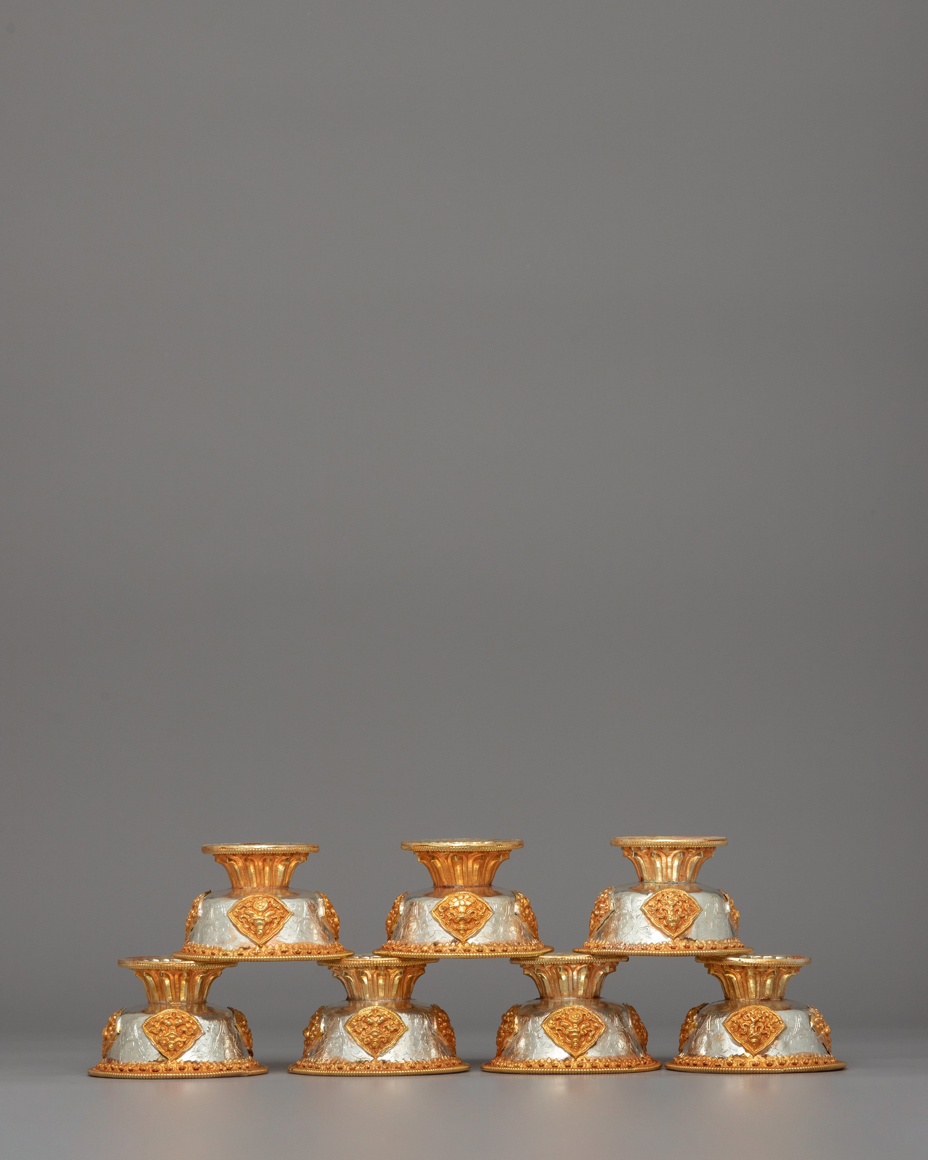 Sacred Tibetan Offering Bowls | Copper Set for Ceremonies