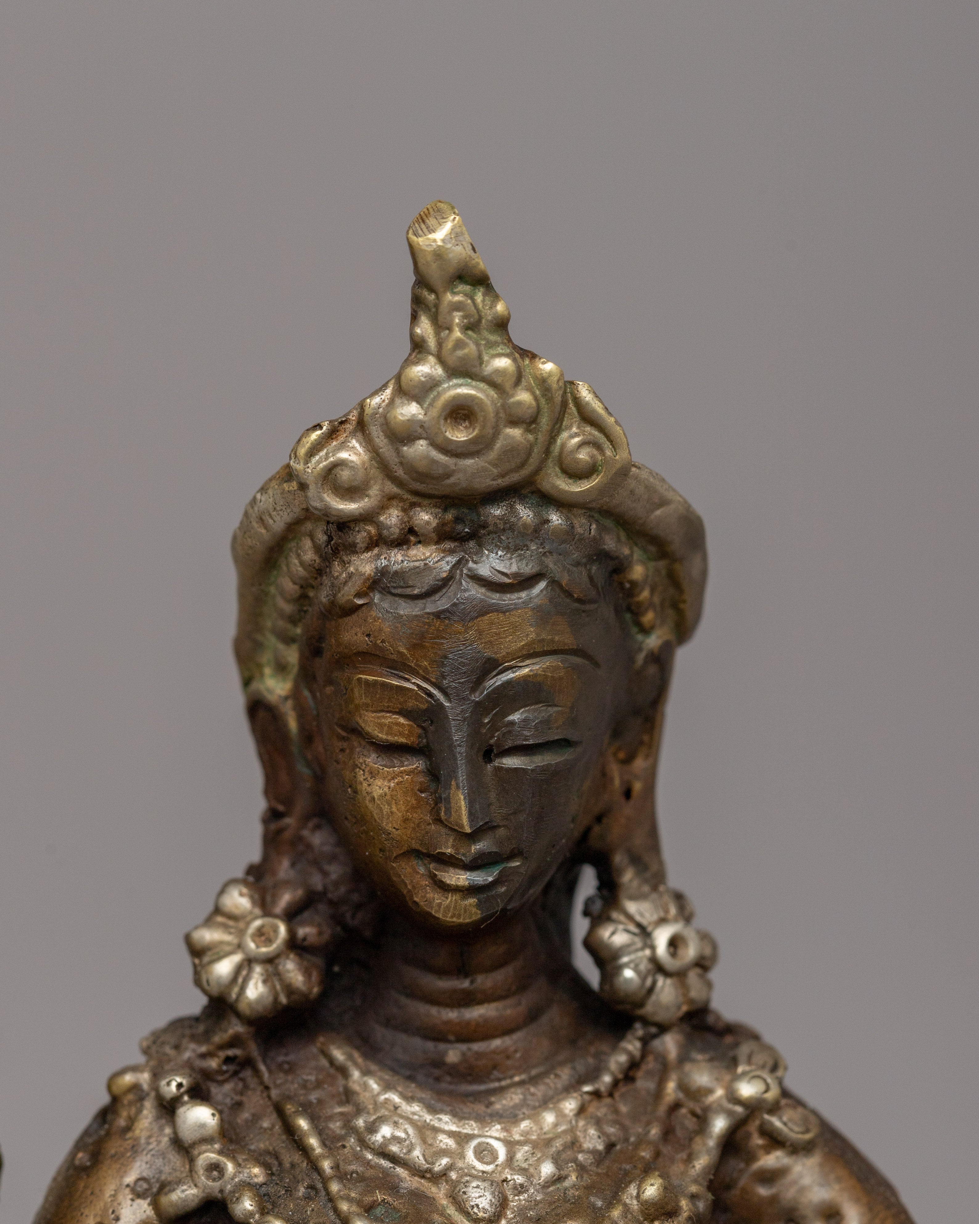 Silver-Plated Brass Radha Krishna Statue |  Symbol of Love &amp; Devotion