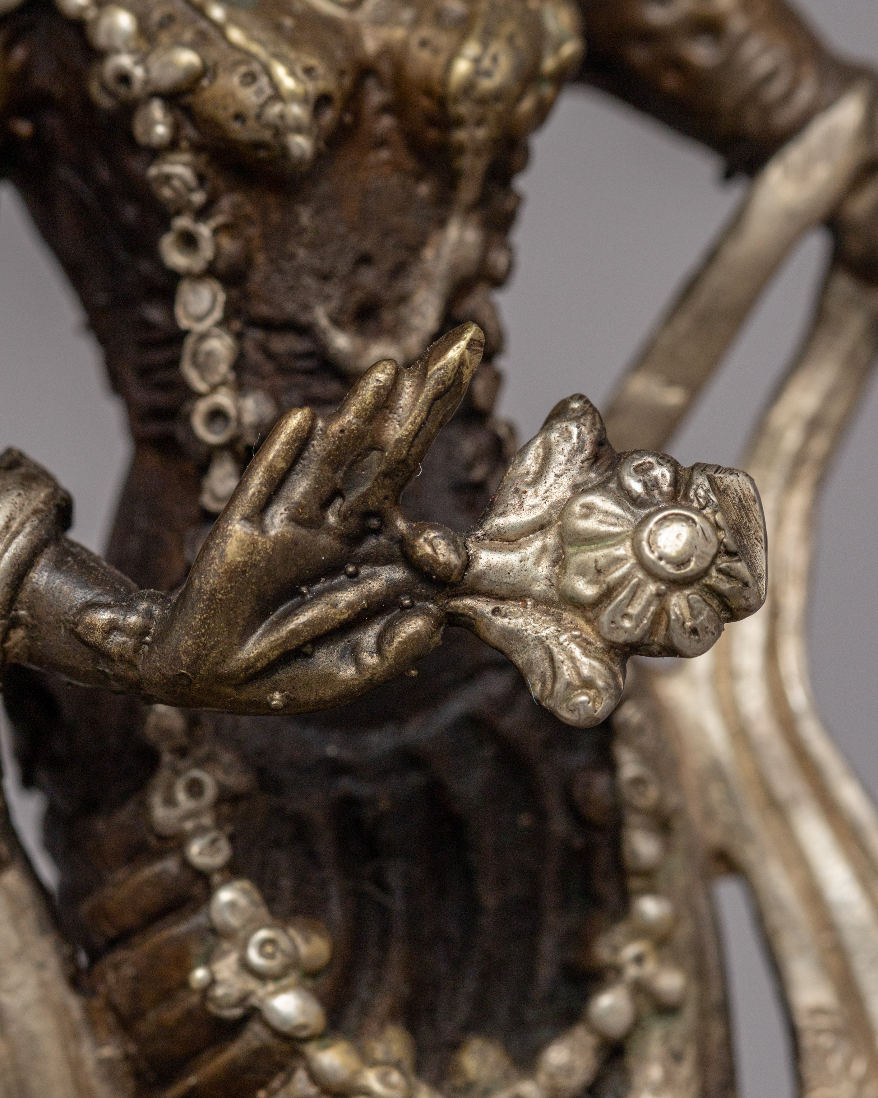 Silver-Plated Brass Radha Krishna Statue |  Symbol of Love &amp; Devotion