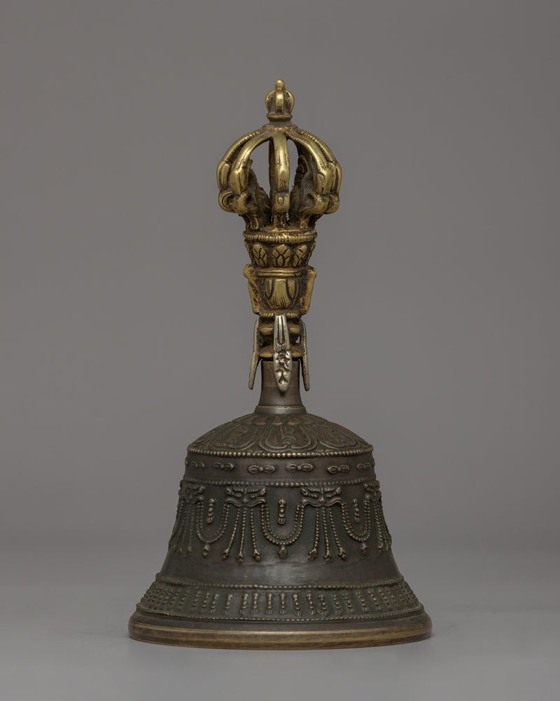 Tibetan Bronze Ritual Bell & Vajra | Spiritual Instruments for Buddhist Practices