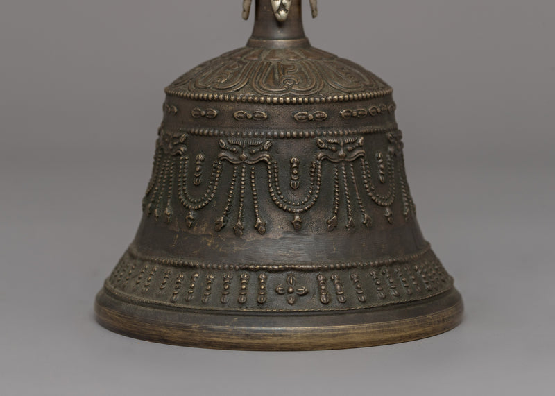 Tibetan Bronze Ritual Bell & Vajra | Spiritual Instruments for Buddhist Practices