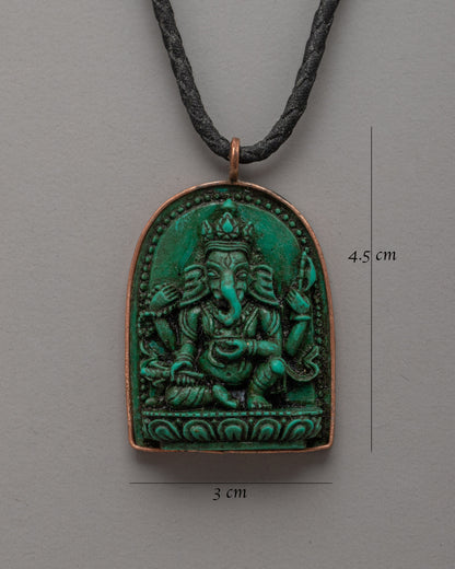 Handmade Copper Ganesh Locket |  Pendant for Success & Prosperity