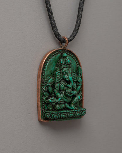 Handmade Copper Ganesh Locket |  Pendant for Success & Prosperity