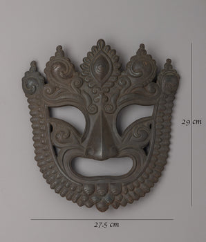 Handmade Tibetan Buddhist Mask | Sacred Himalayan Wall Art