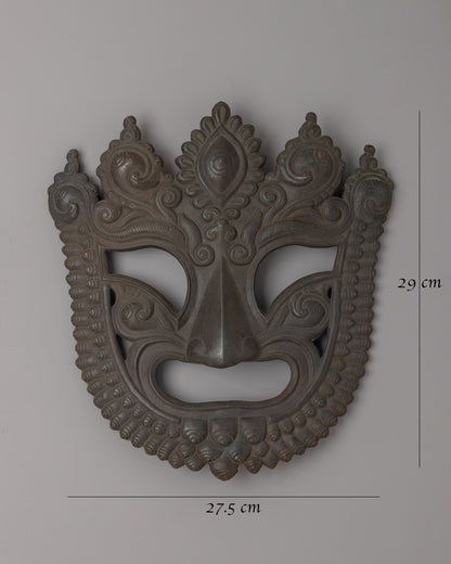 Handmade Tibetan Buddhist Mask | Sacred Himalayan Wall Art