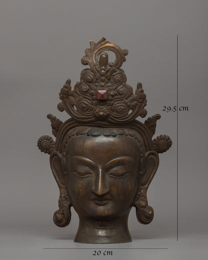 Buddhist Deity Mask | Ideal for Spiritual and Zen Decor