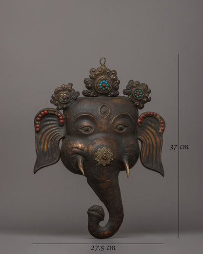 Handcrafted Elephant-Headed Deity Mask | Perfect for Meditation Spaces