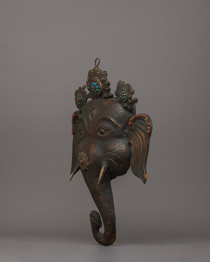 Handcrafted Elephant-Headed Deity Mask | Perfect for Meditation Spaces