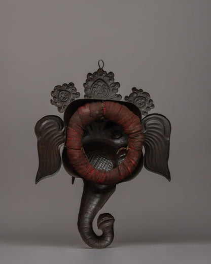 Handcrafted Elephant-Headed Deity Mask | Perfect for Meditation Spaces