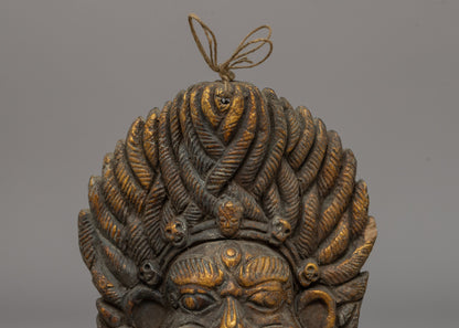 Handcrafted Buddhist Wrathful Deity Mask | A Tantric Protector