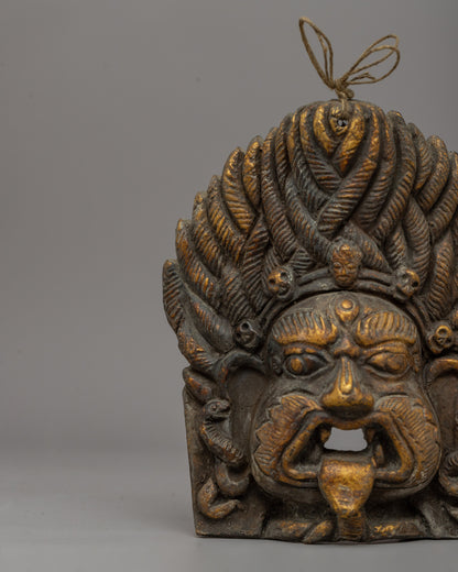 Handcrafted Buddhist Wrathful Deity Mask | A Tantric Protector